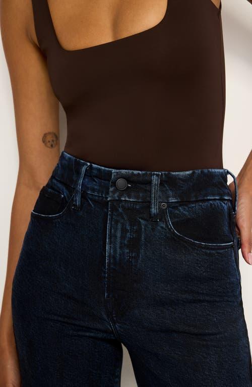 Good American Soft-Tech Good Boy Step Hem High Waist Ankle Straight Leg Jeans in Indigo544 at Nordstrom, Size 15 Product Image