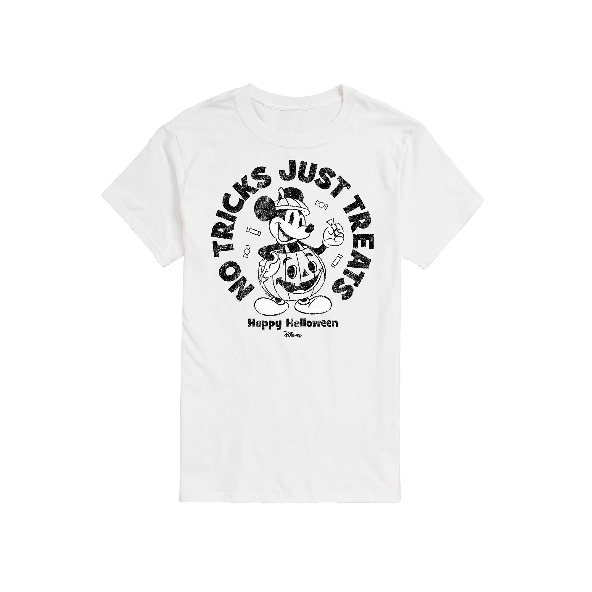 Disneys Mickey Mouse Mens No Tricks Just Treats Graphic Tee Product Image