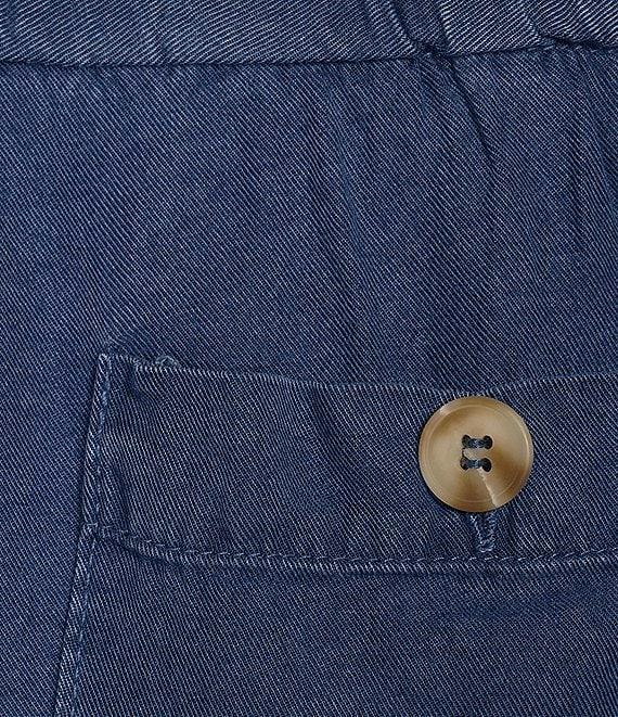 Blu Pepper Denim High Rise Button Front Straight Wide Leg Pants Product Image