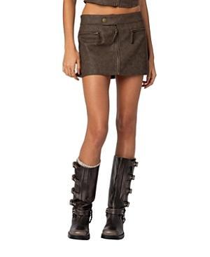 Edikted Ziva Faux Leather Mini Skirt Product Image