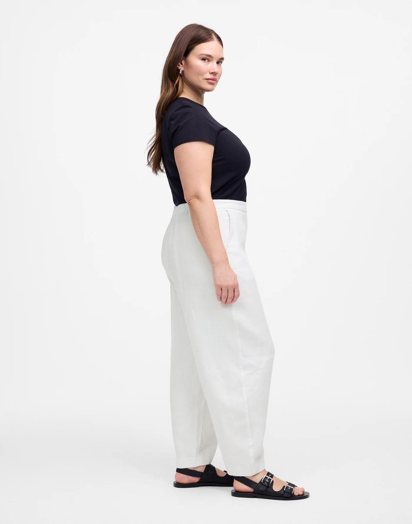 Pull-On Barrel Pants in 100% Linen Product Image