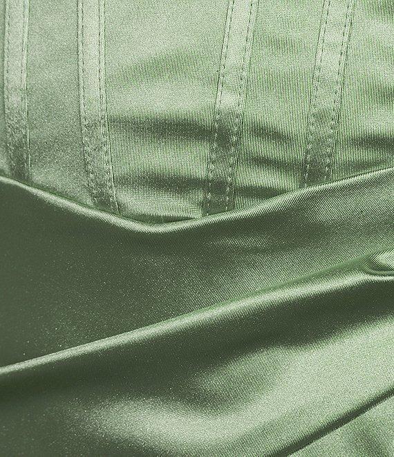 Honey and Rosie Corset Faux Wrap Long Dress Product Image