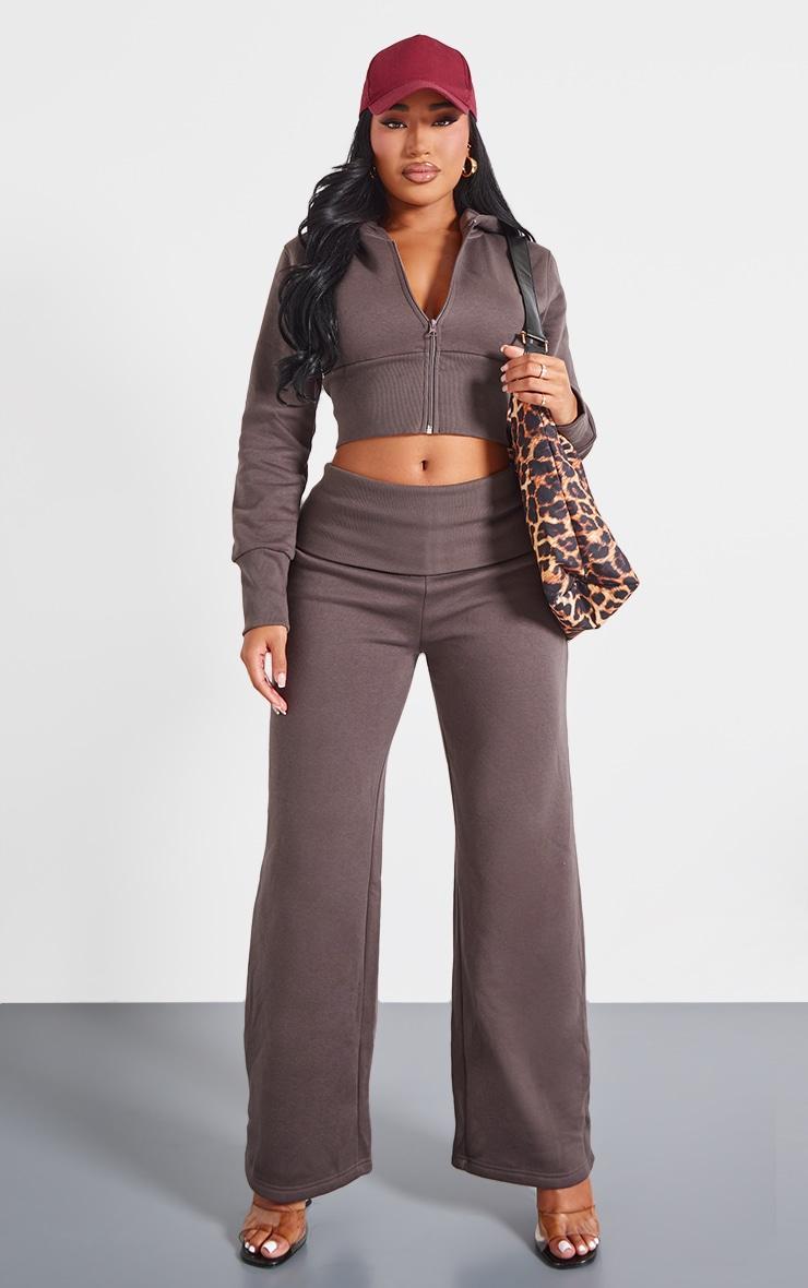 Shape Charcoal Fitted Cropped Hoodie Product Image