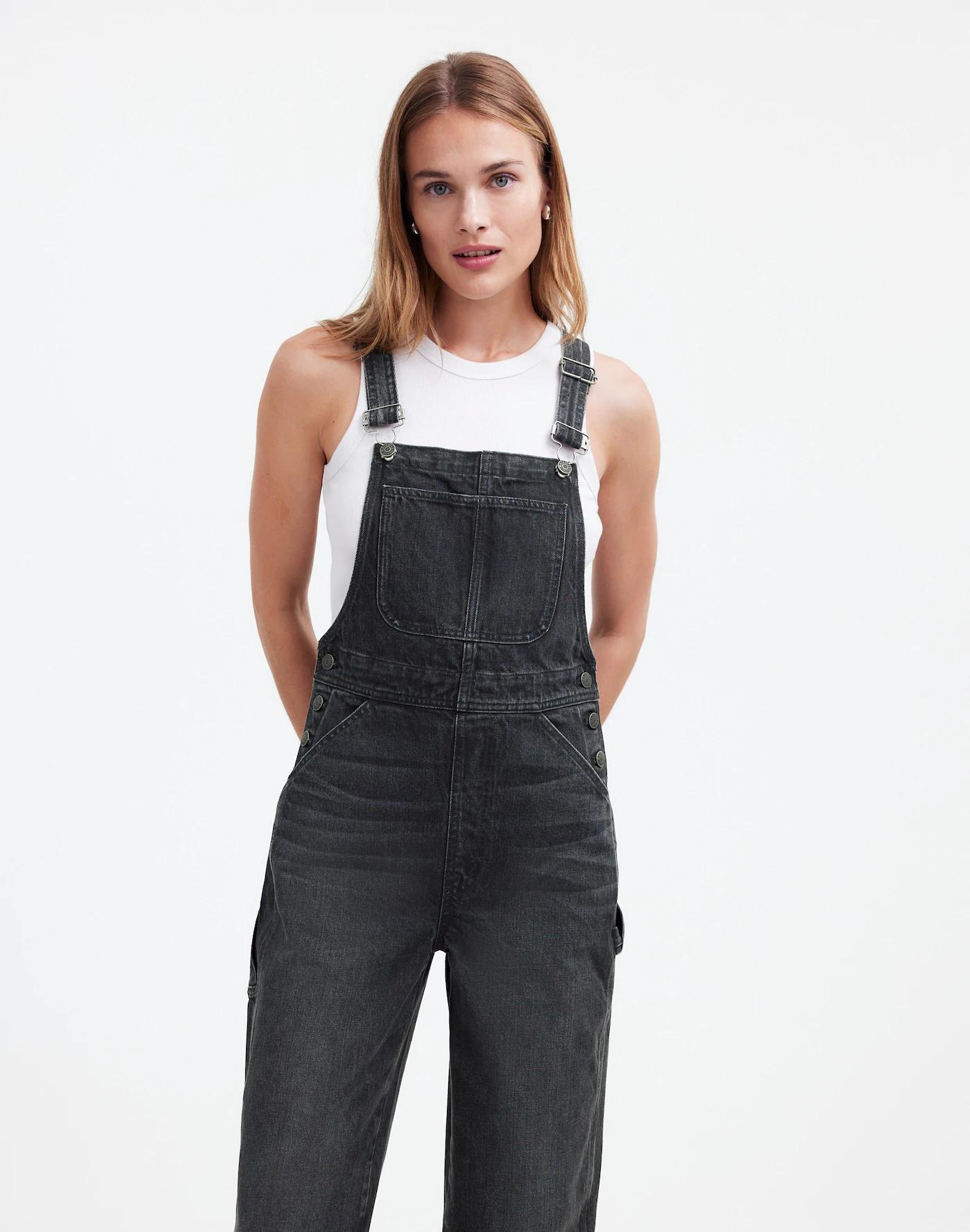 Denim Oversized Carpenter Overalls in Oakville Wash Product Image