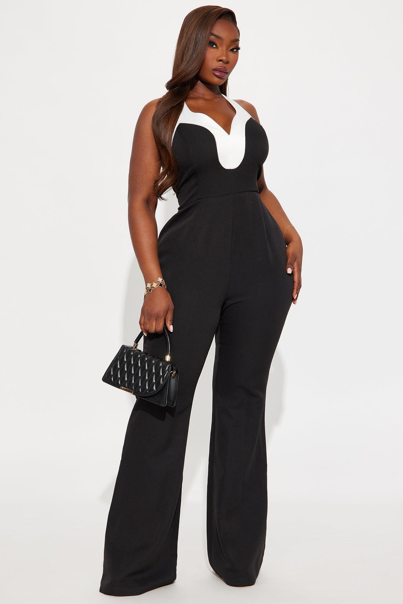 Giselle Flare Leg Jumpsuit - Black Product Image