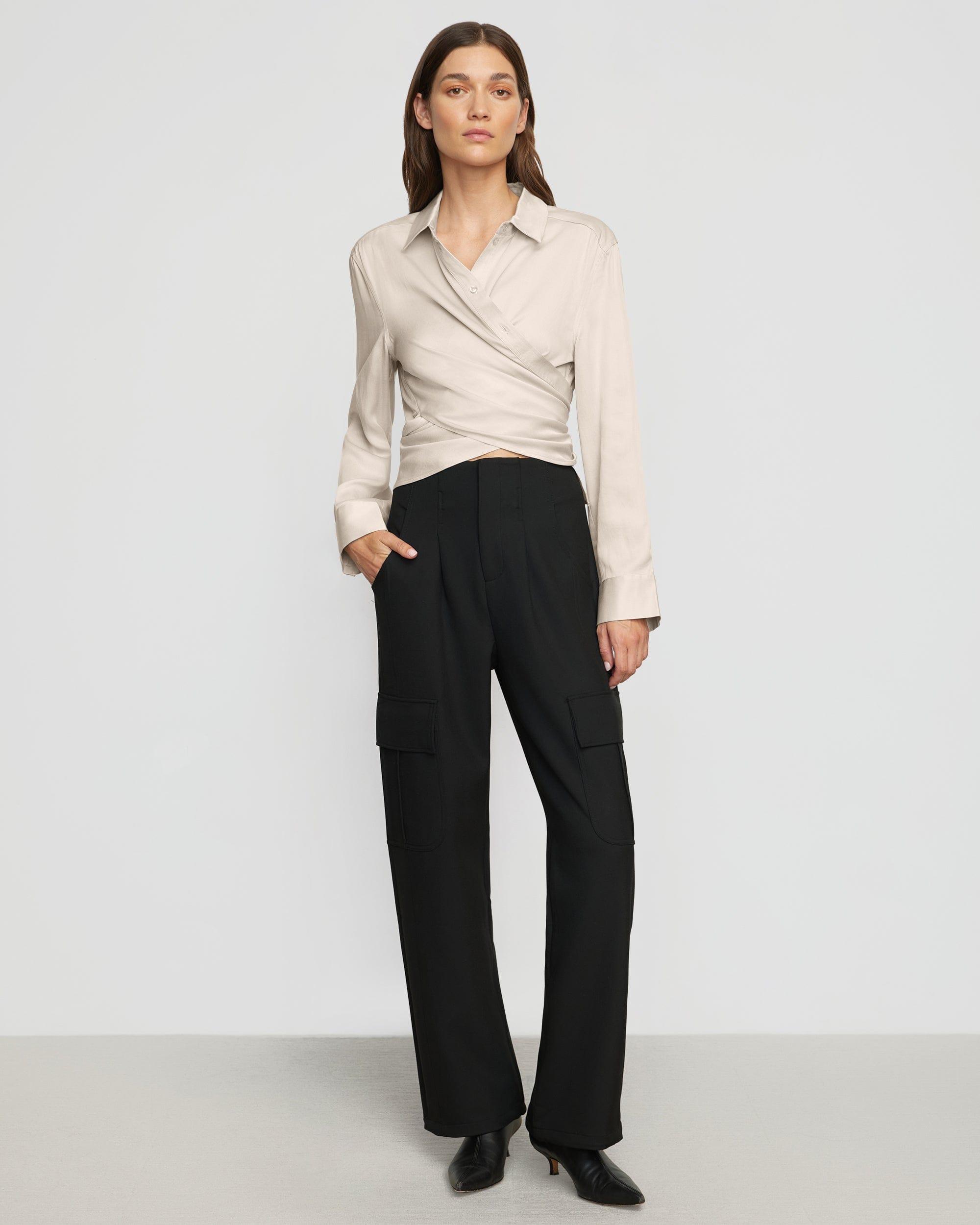 Cory Satin Tencel Wrap Blouse Product Image