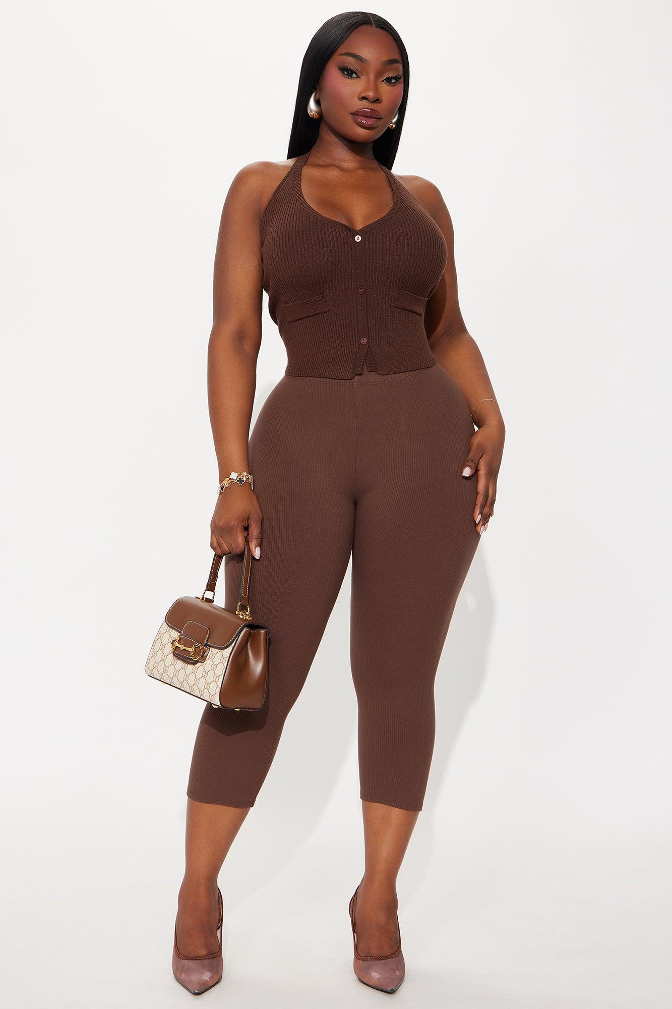 Feeling At Ease Sweater Halter Vest - Chocolate Female Product Image
