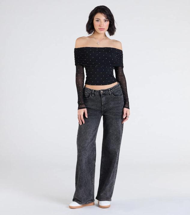 Chic Affection Off-The-Shoulder Polka Dot Top Product Image