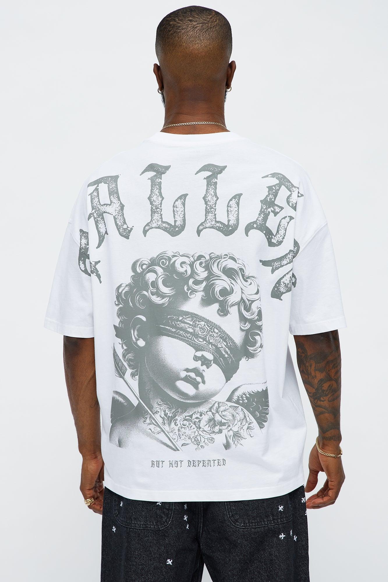 Fallen Angel Oversized Short Sleeve Tee - White Product Image