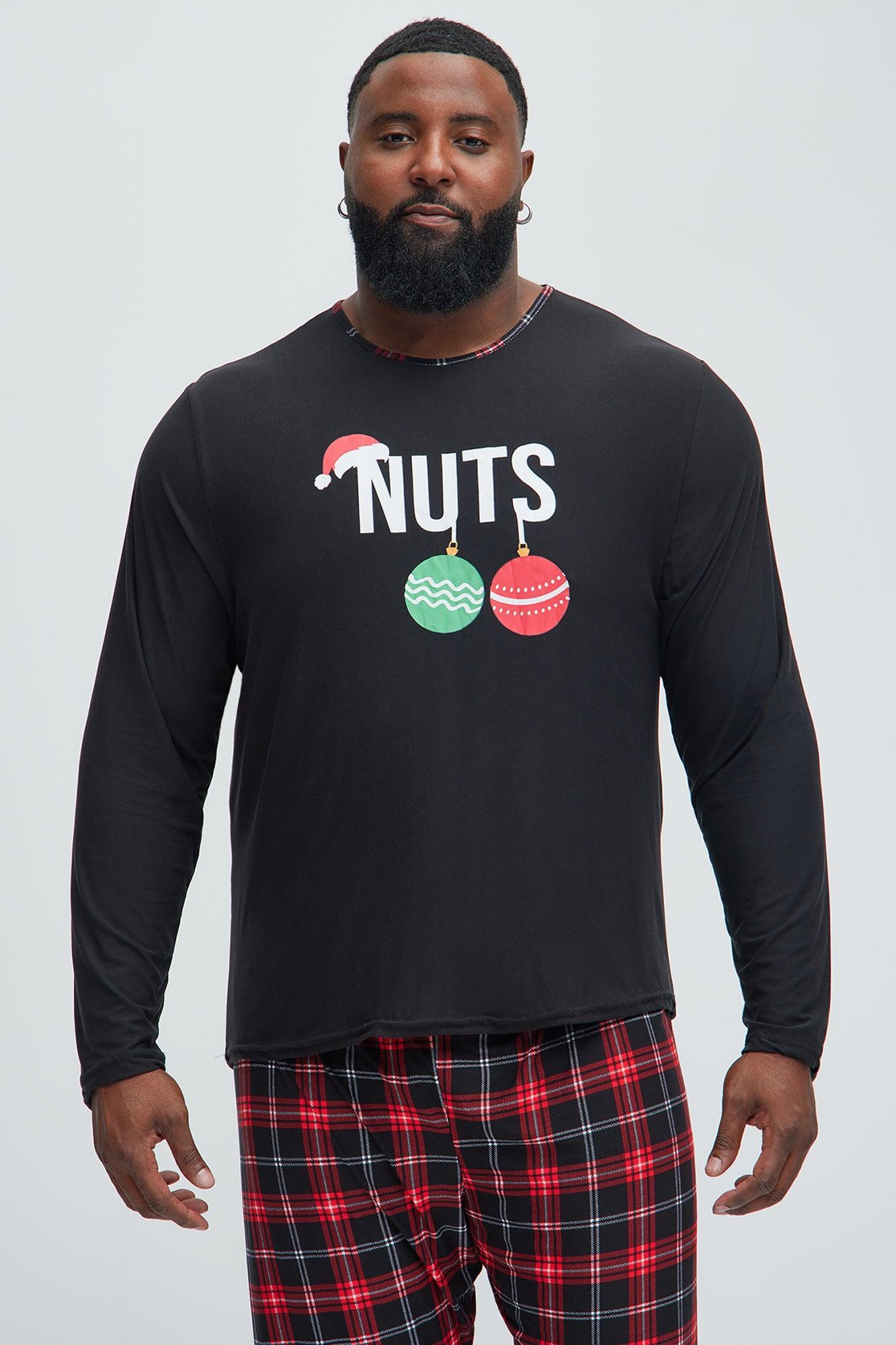 Naughty Chestnuts Holiday PJ Set - Black/Red Product Image