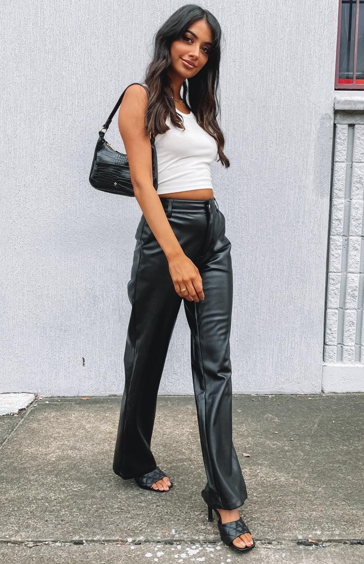 Cool Shade PU Pants Black Girls Product Image