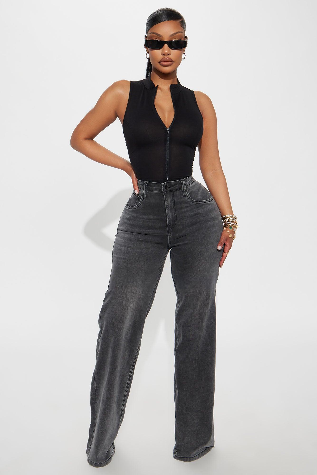 Stefani Zip Up Tank Top - Black Product Image