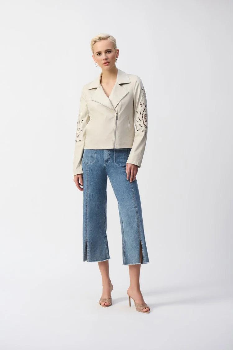 Foiled Faux Suede Moto Jacket Product Image