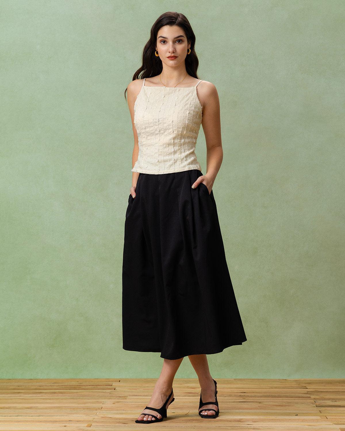 Beige Textured Slim Cami Top Product Image