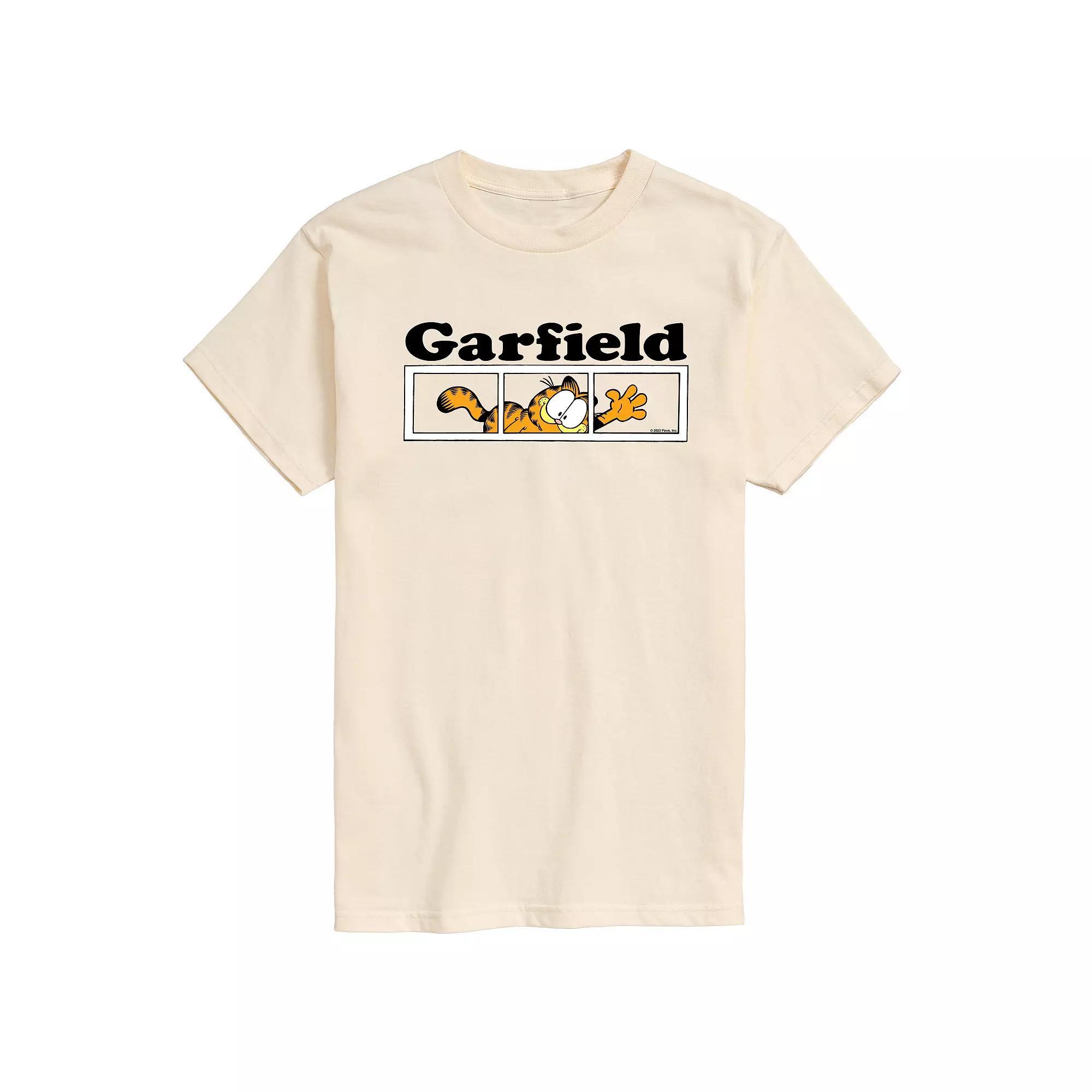 Mens Garfield Panel Logo Graphic Tee Ivory Product Image