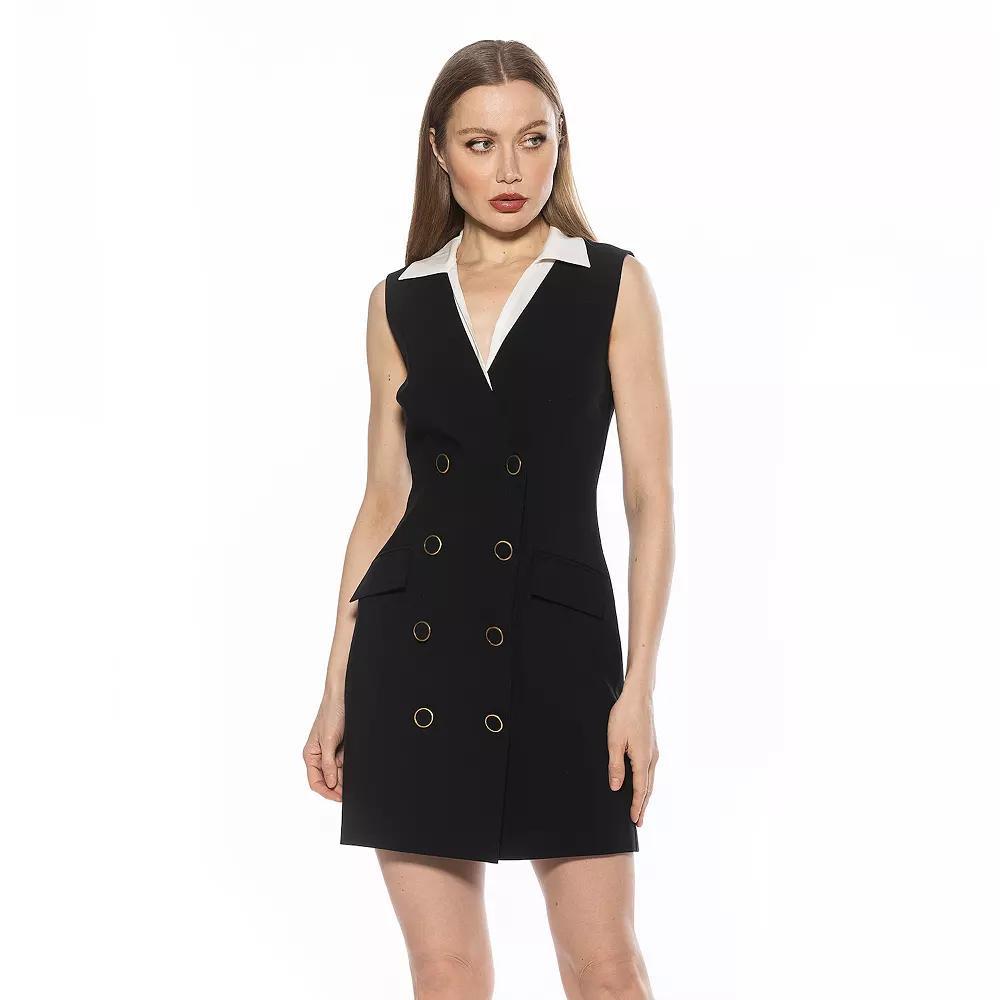 Women's ALEXIA ADMOR Rune Sleeveless Collar Vest Dress, Size: 8, Leopard Product Image