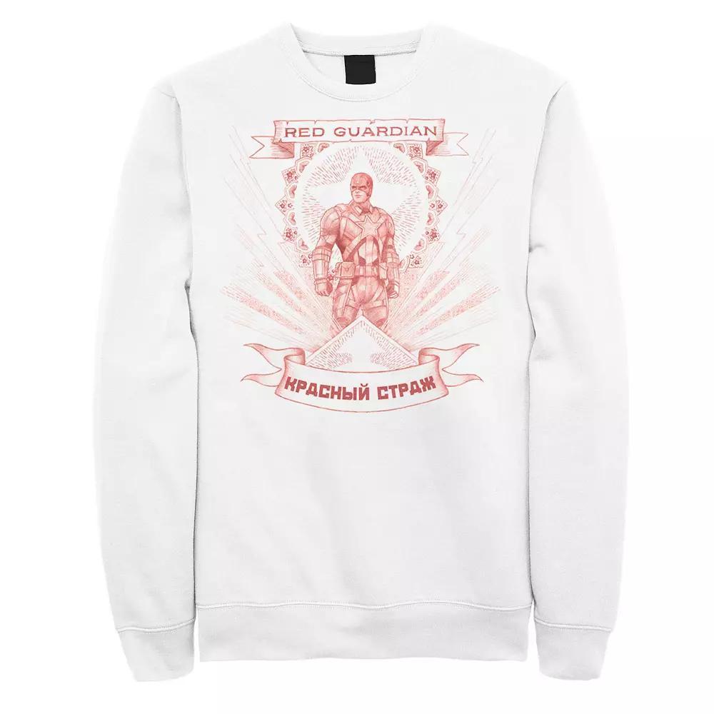 Men's Marvel Black Widow Red Guardian Red Hue Portrait Sweatshirt, Size: Small, White Product Image