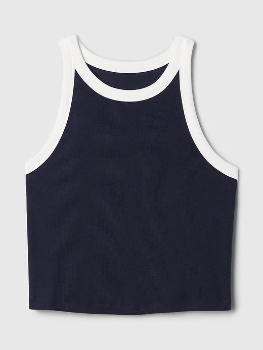 Modern Rib Cropped Halter Top Product Image