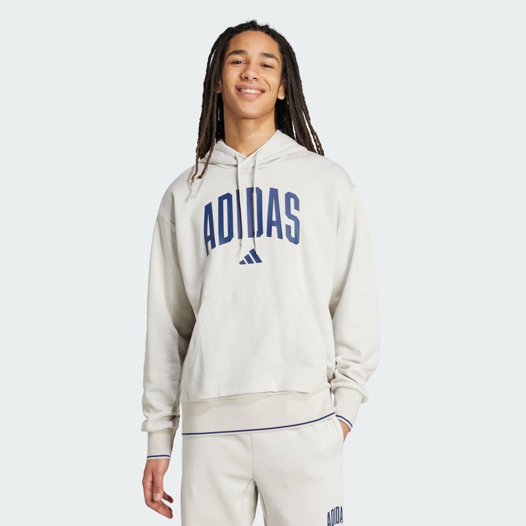 adidas Collegiate Hoodie Beige S Mens Product Image