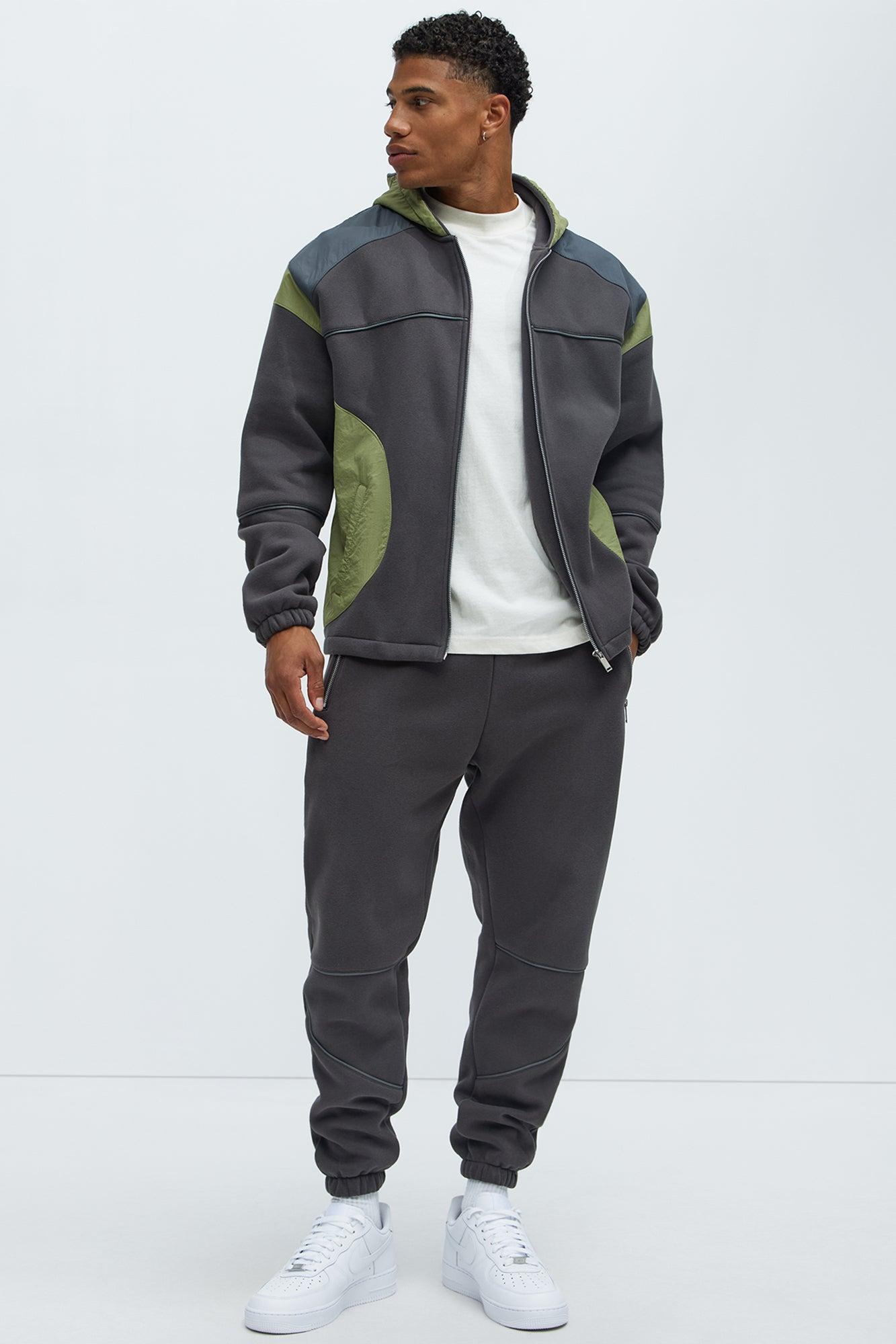 Drill Zip Up Hoodie - Brown Product Image