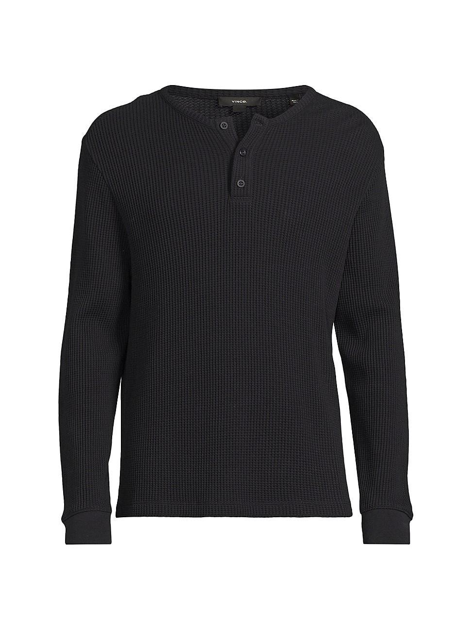 Mens Chunky Waffle Henley Shirt Product Image