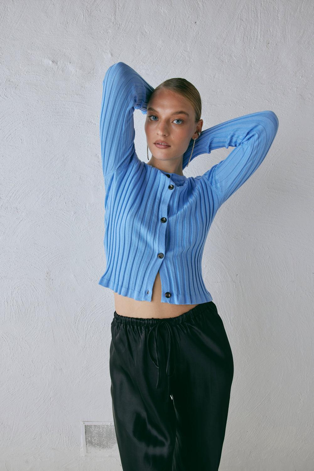 Hattie Knit Top Blue Product Image