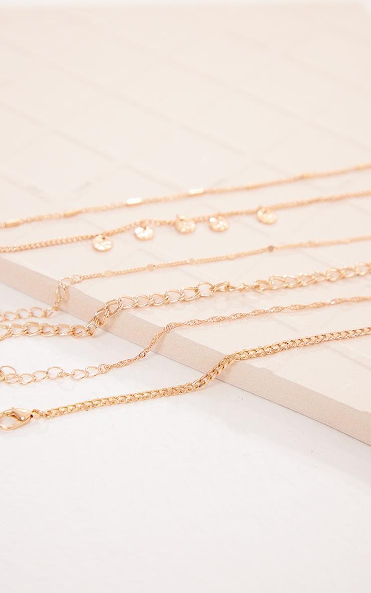 Gold Mixed Chain Charm Detail Bracelet Multipack Product Image
