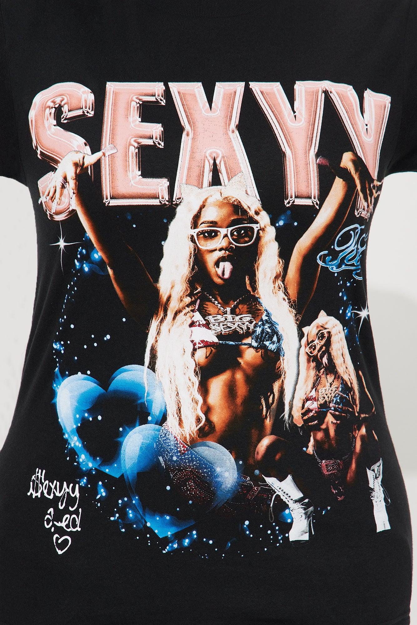 Sexy Red Bubble Hearts Tee - Black Product Image