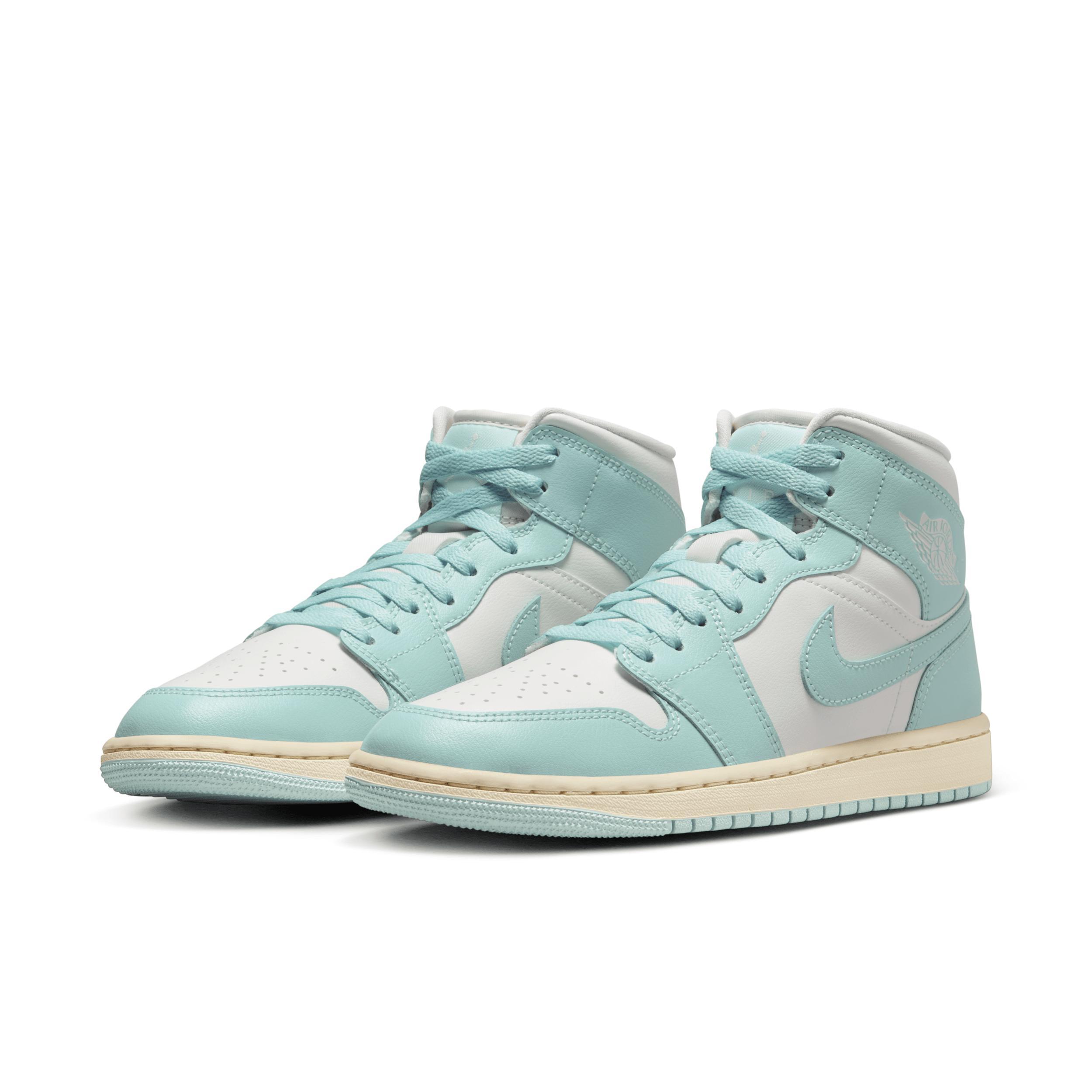 Jordan Womens Jordan AJ 1 Mid - Womens Basketball Shoes Light Dew/Sail/Muslin Product Image