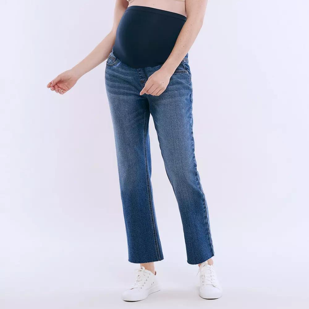Maternity Motherhood® Slim Straight Jeans, Women's, Size: Large-Mat, Medium Blue Product Image