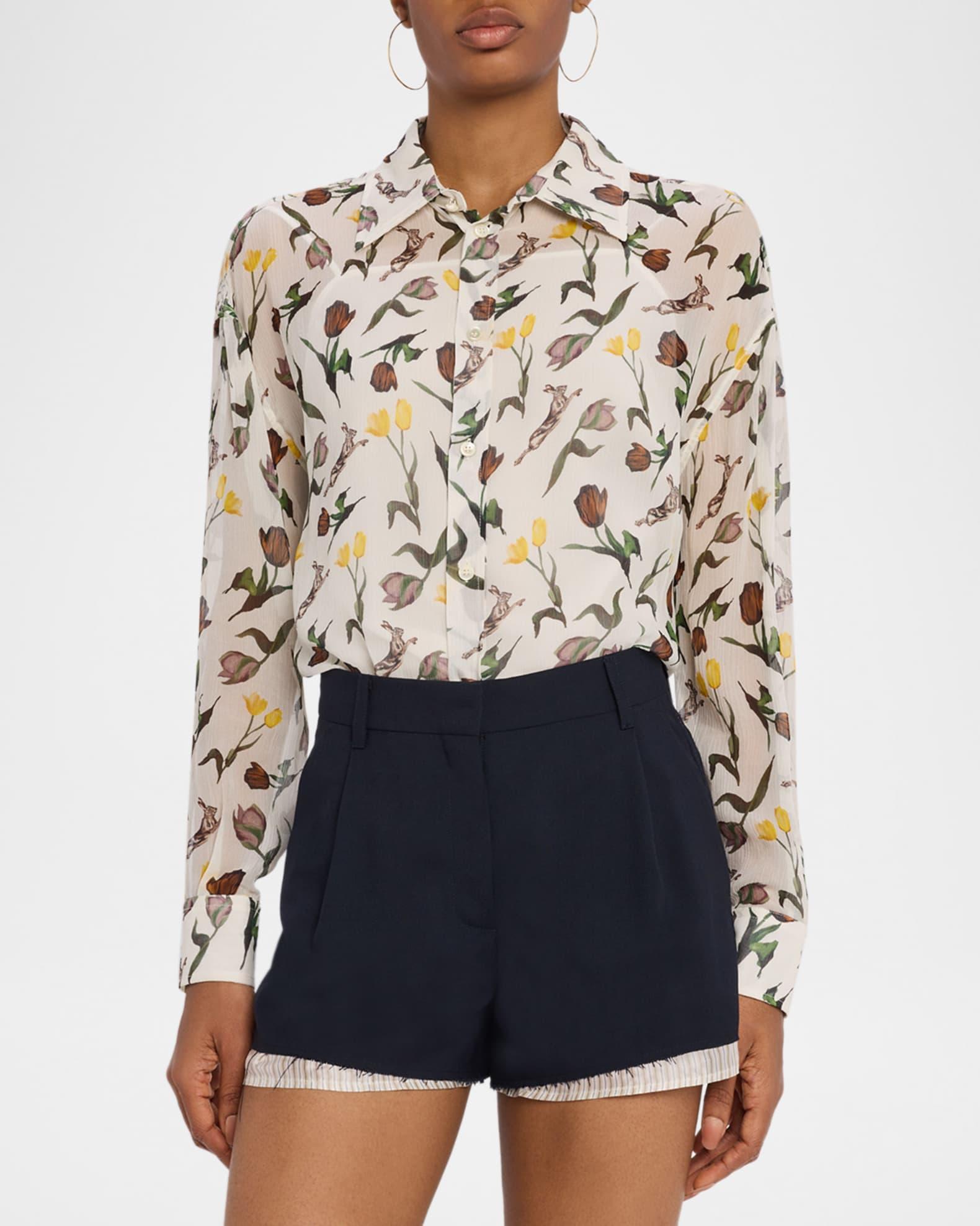 Floral-Print Button-Down Shirt Product Image