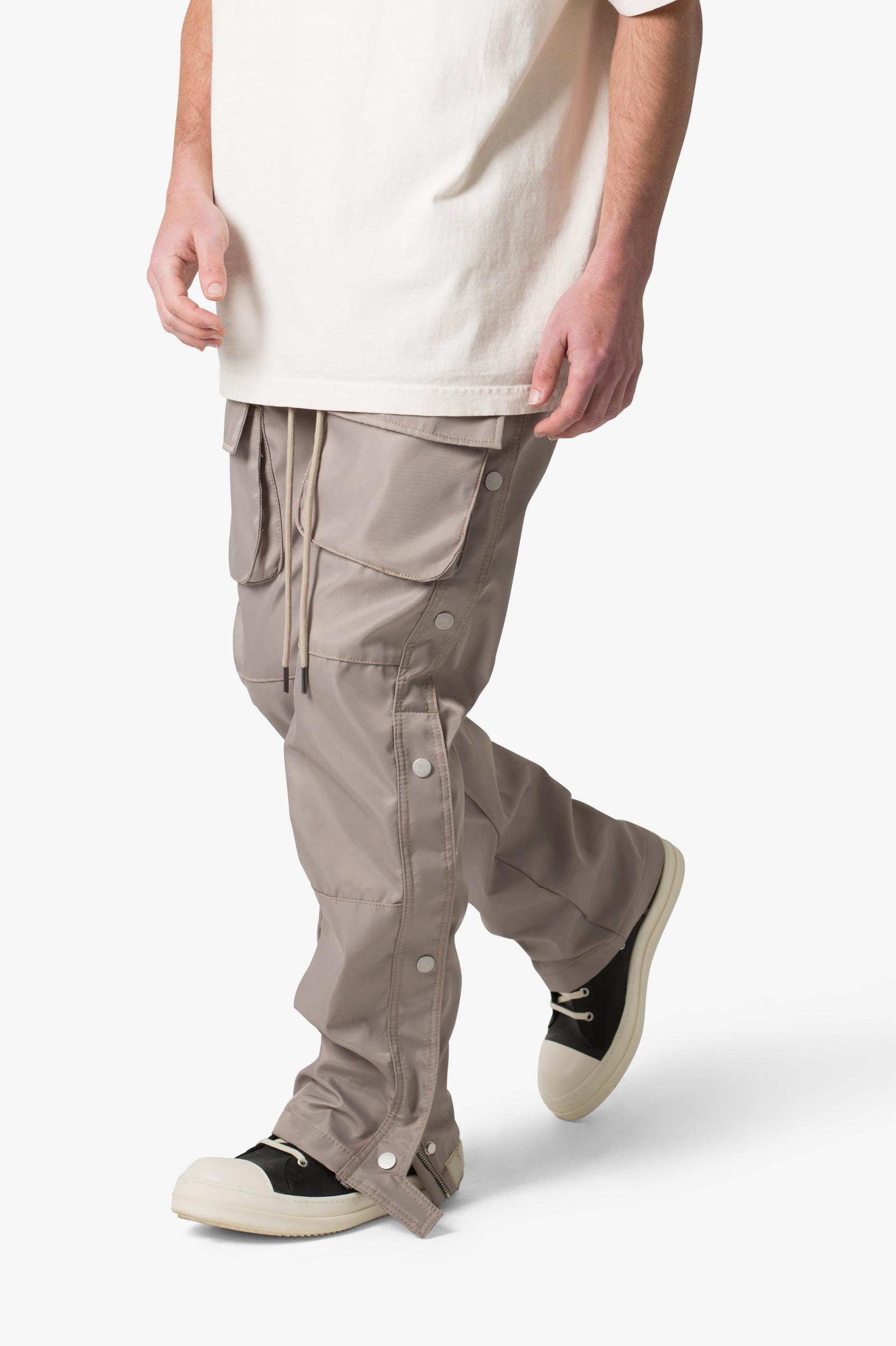 Snap Front Cargo Pants - Grey Product Image