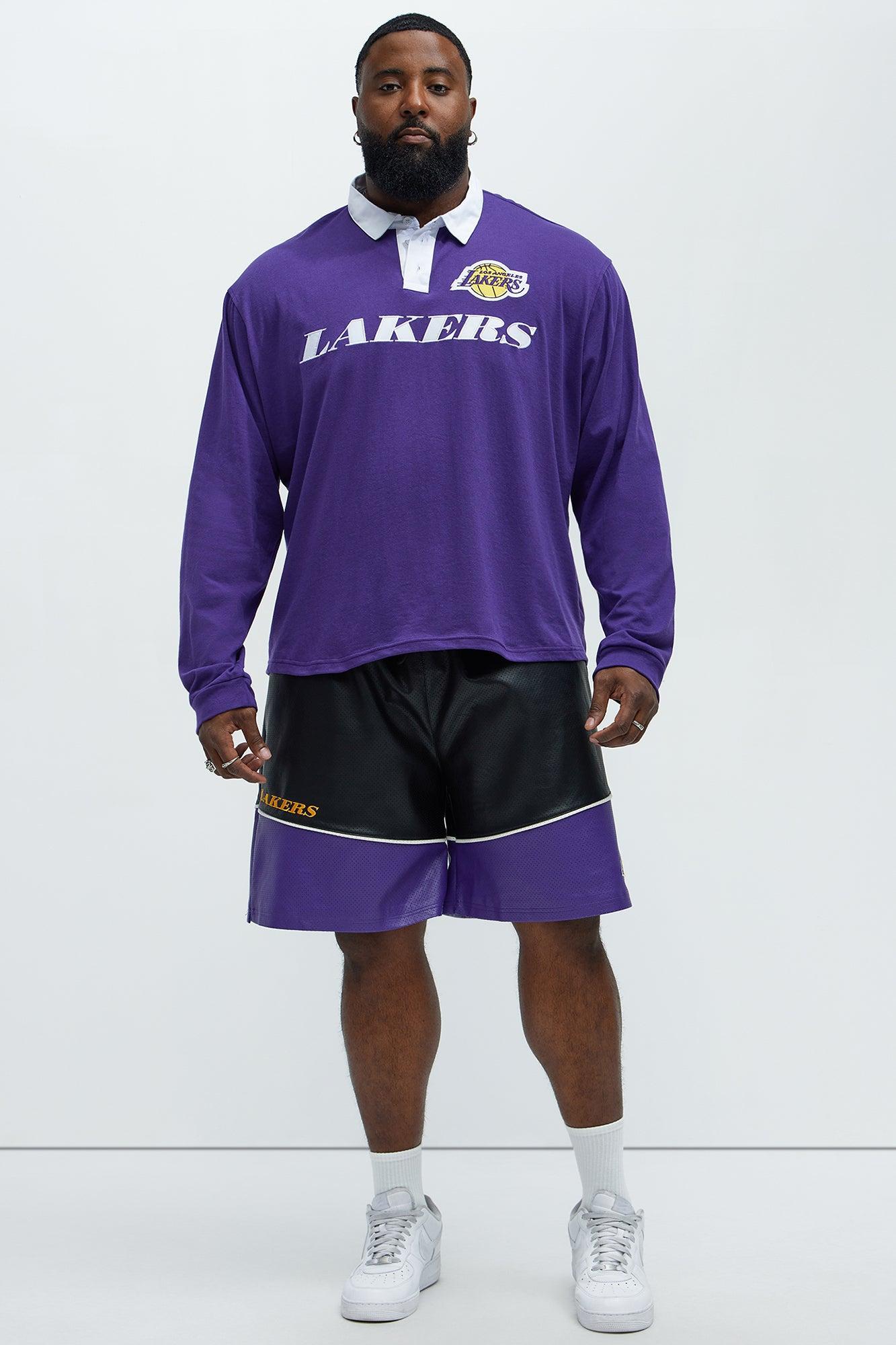 Lakers Flanker Long Sleeve Polo - Purple Product Image
