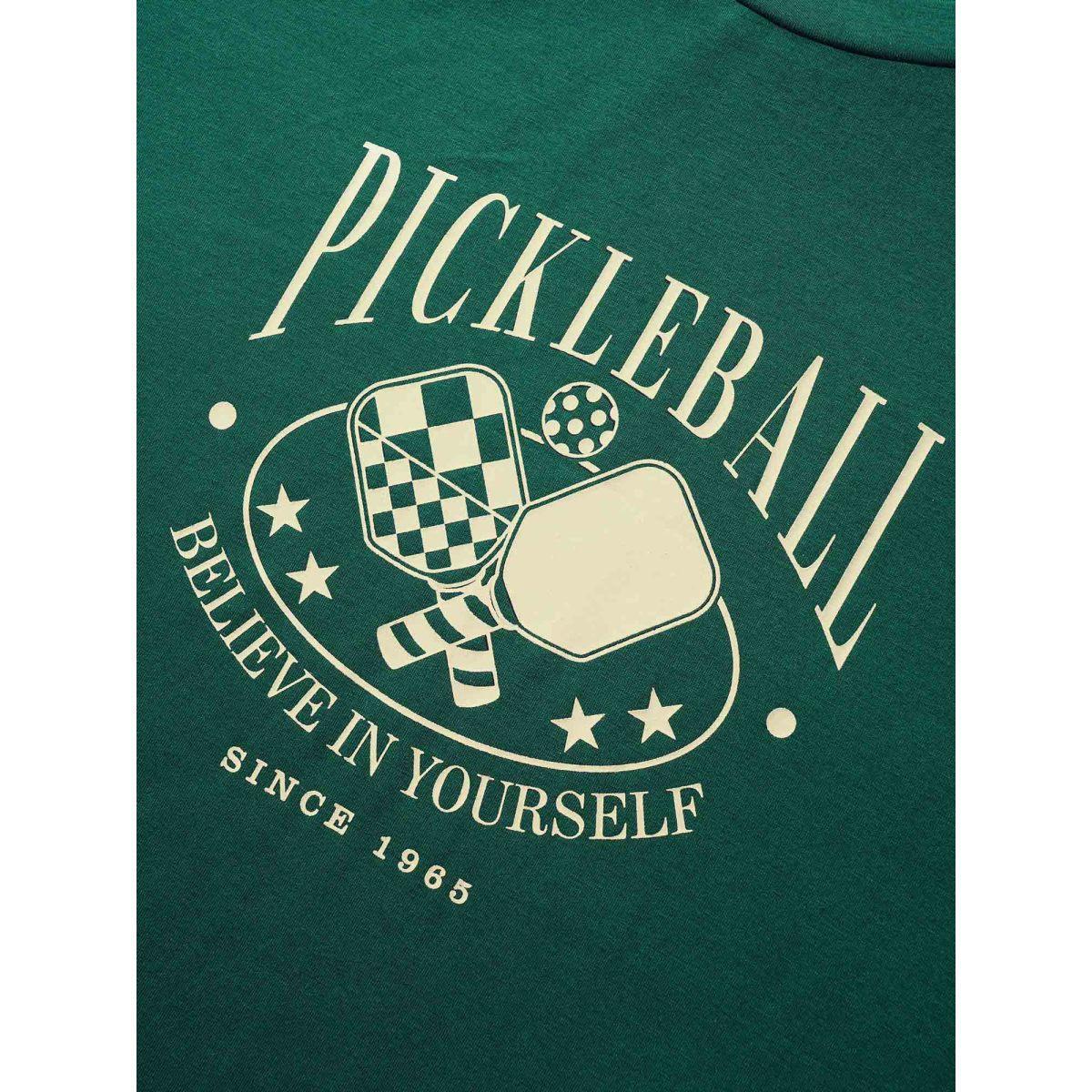Plus Size Letter Print Crew Neck T-shirt Truegreen Women Casual Contrast Art&design Round Neck Everyday T-shirts BloomChic 18-20/2X Product Image