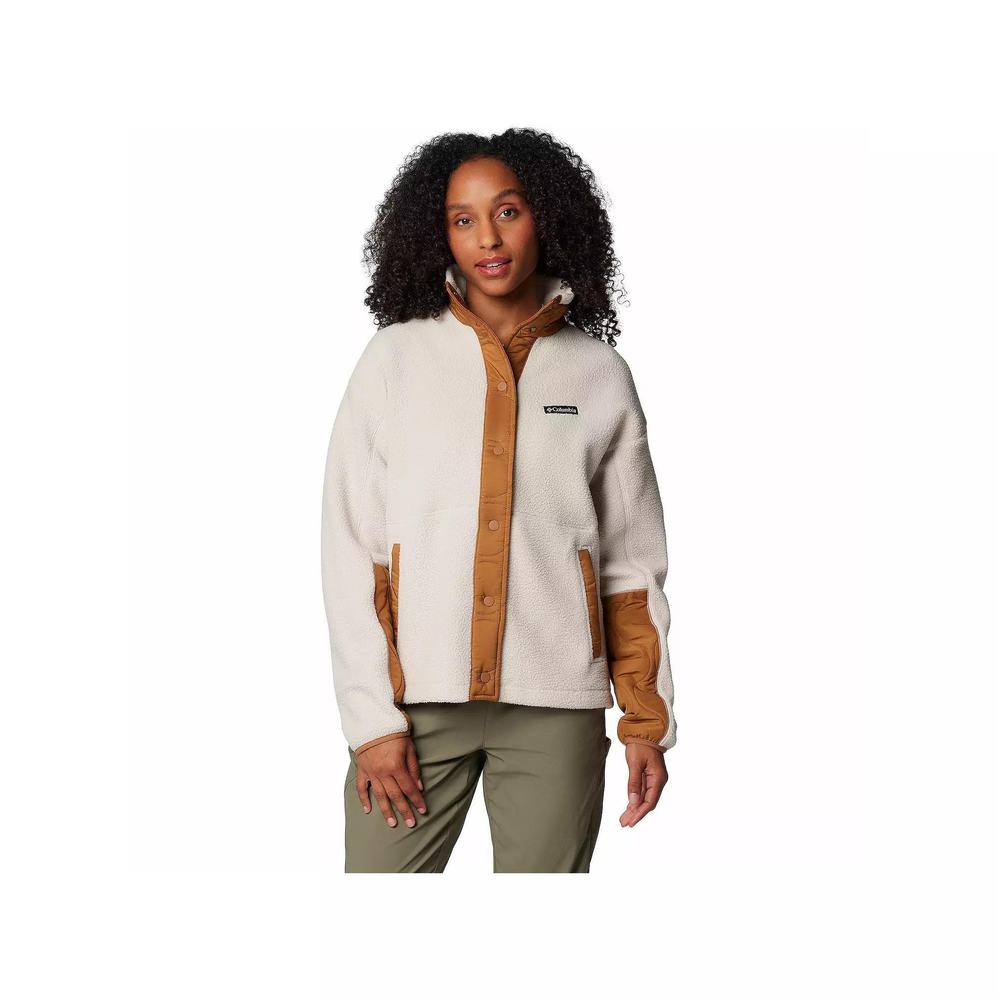 Women's Columbia Cloud Point Snap Front Fleece Jacket, Size: XXL, Stone Green Product Image