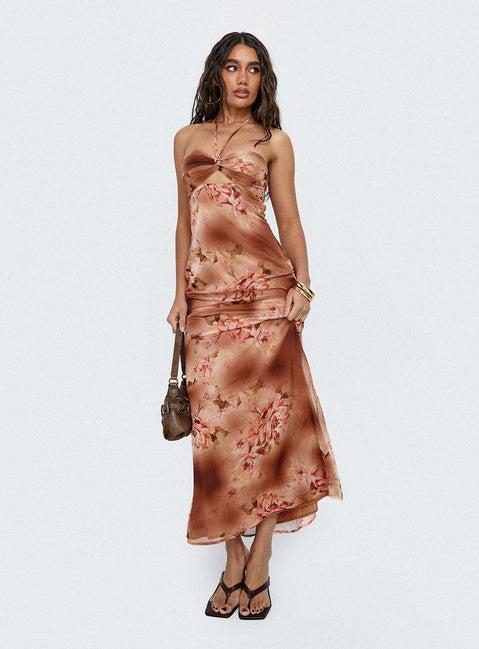 Saye Halter Twist Maxi Dress Multi Product Image