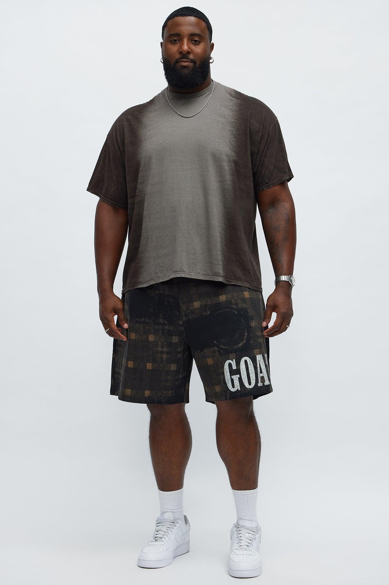 Split Up Washed Tee - Dark Brown Product Image