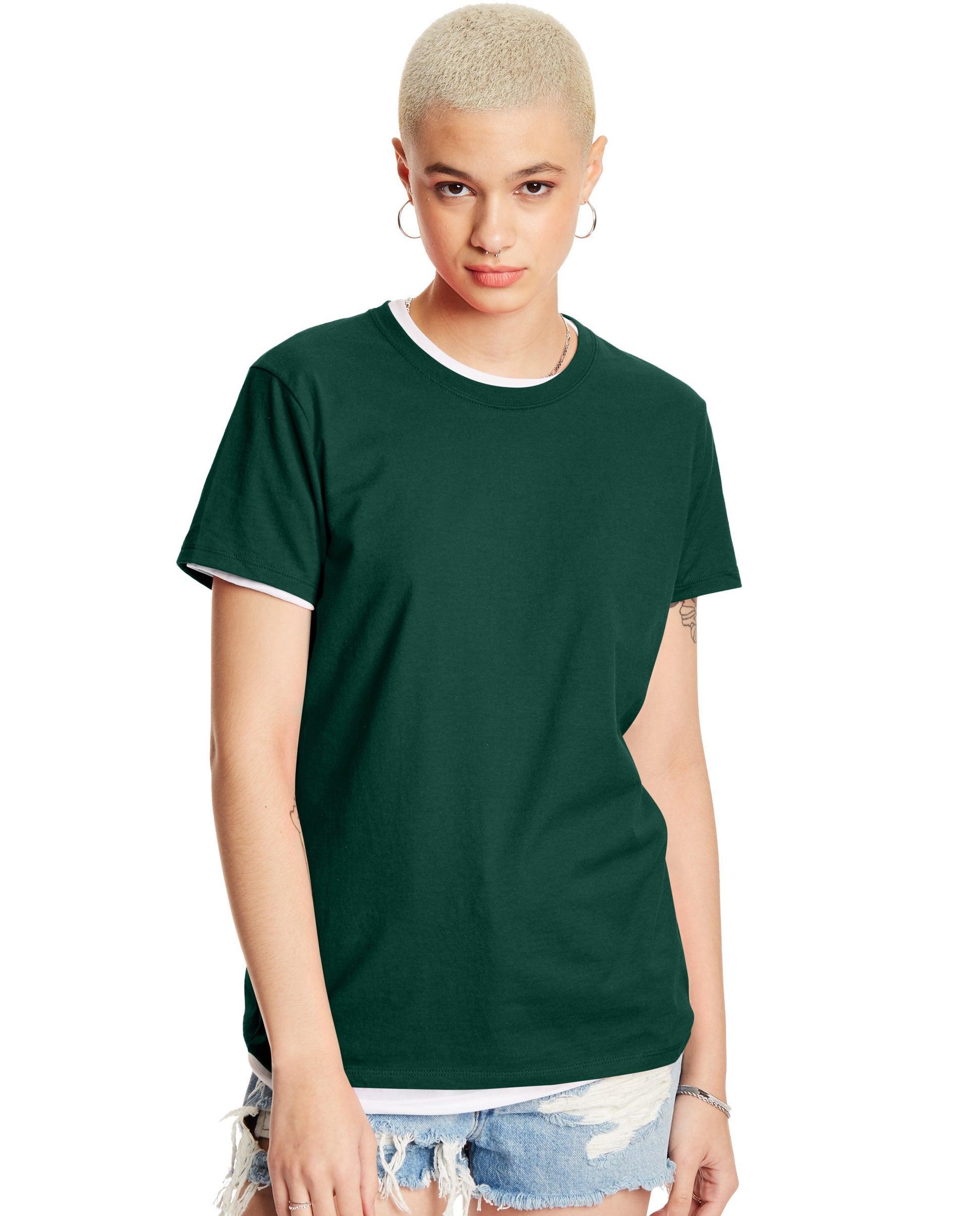 Hanes Perfect-T Womens Cotton Crewneck T-Shirt White 2XL Product Image