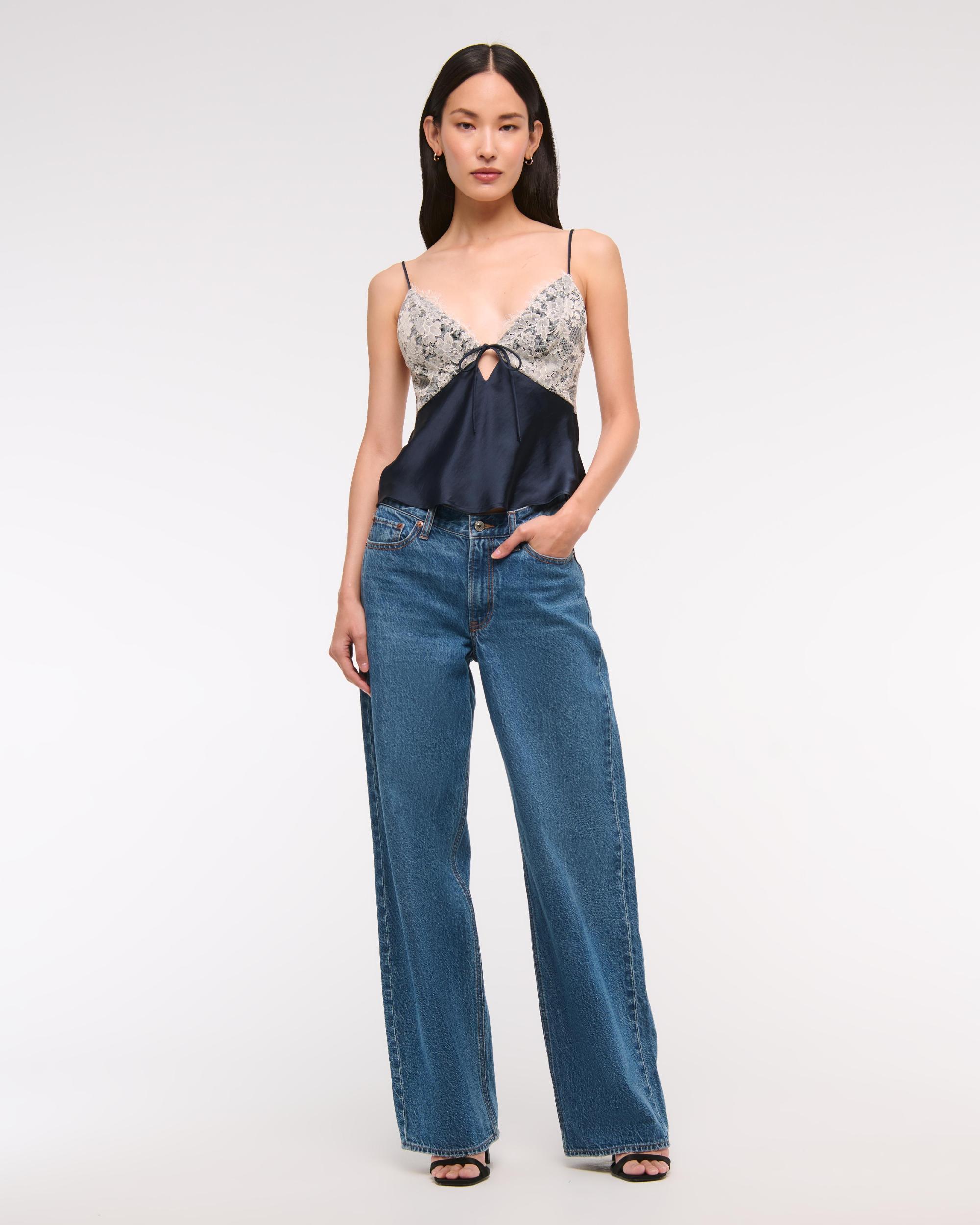 Lace and Satin V-Neck Cami Product Image