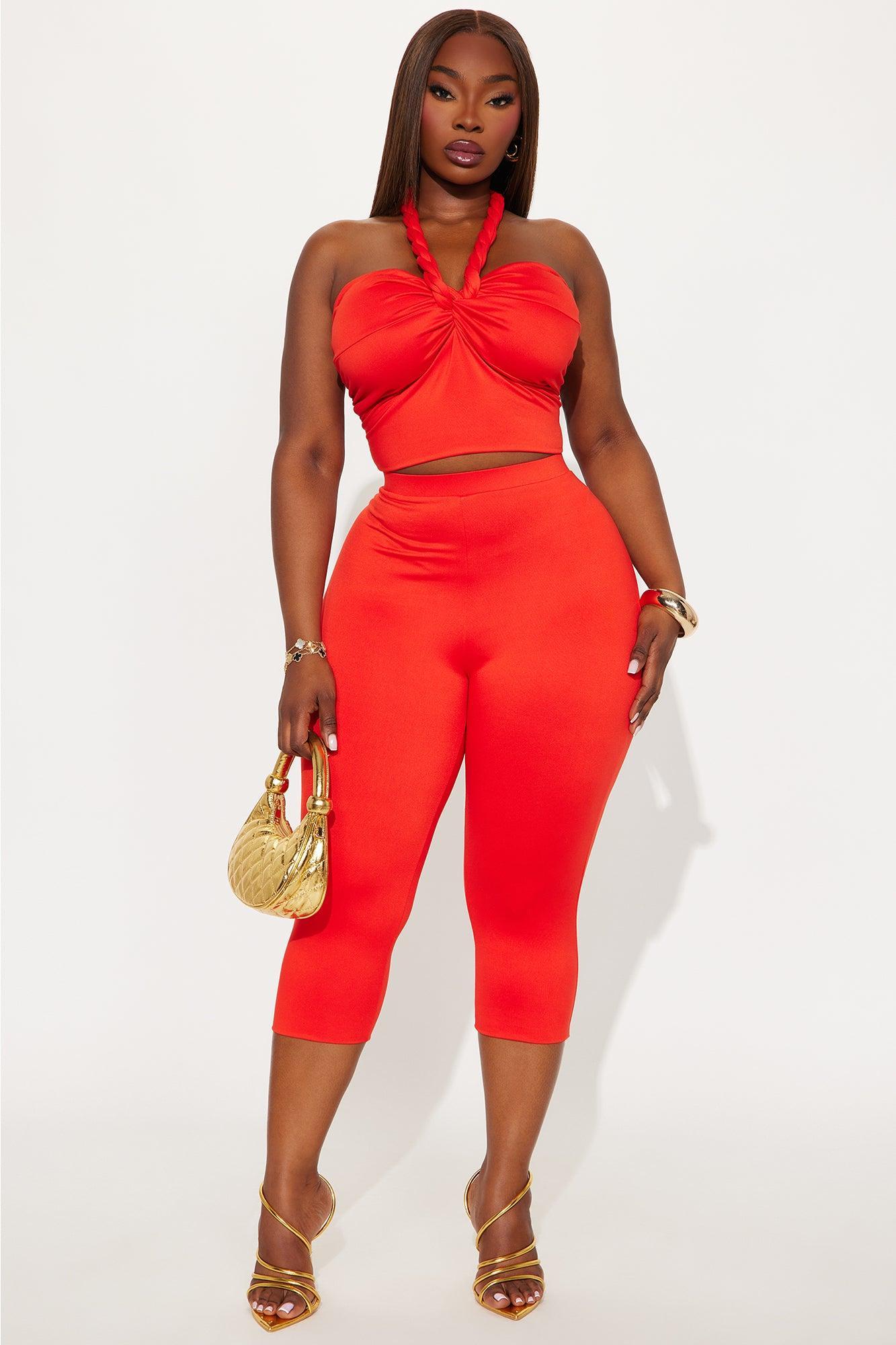 Heatwave Hottie Halter Capri Set - Tomato Red Product Image