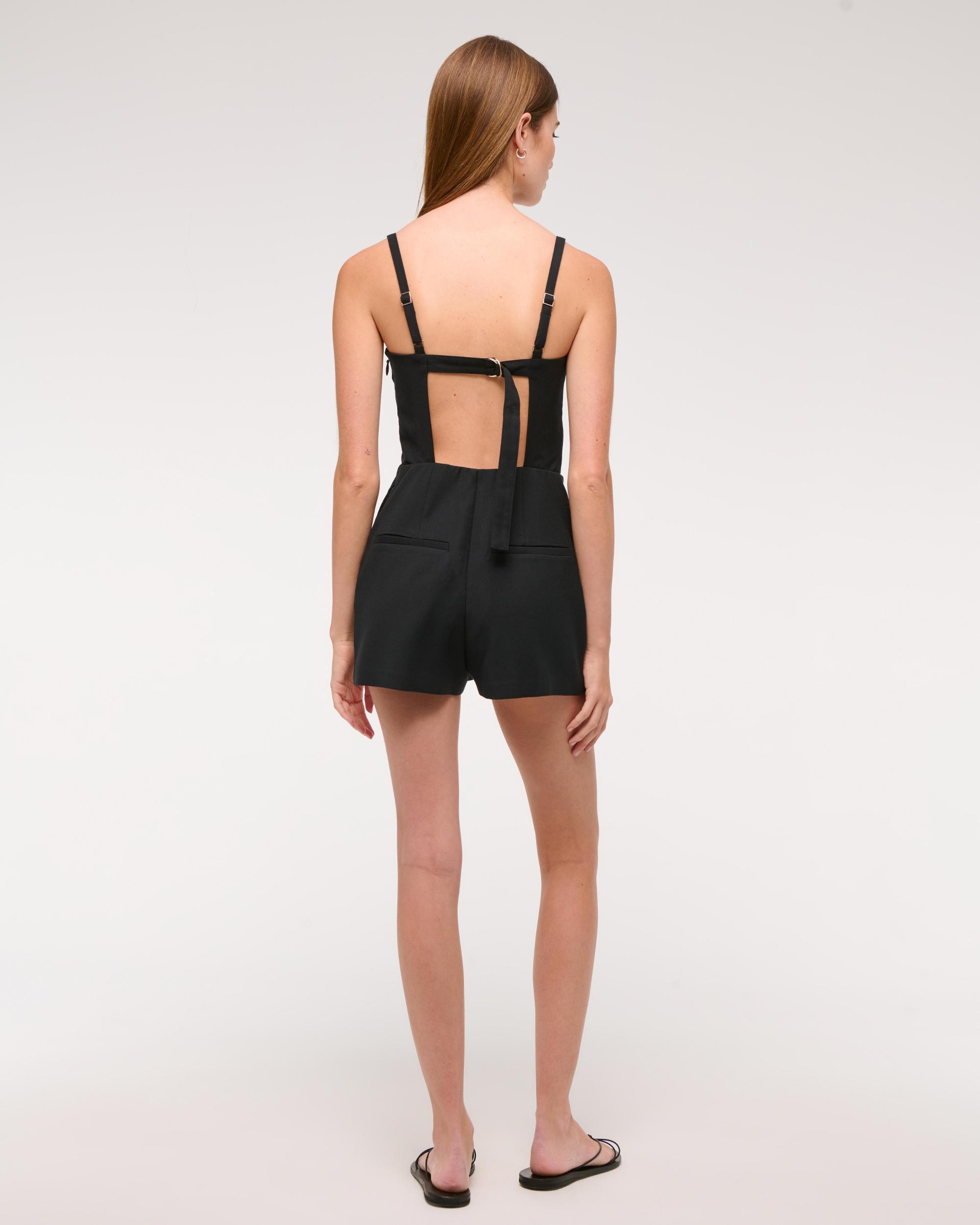 Micro Short Tailored Romper Product Image