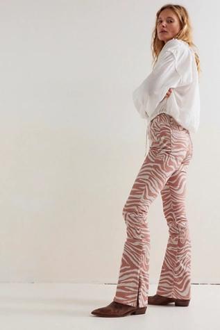 We The Free Level Up Slit Slim Flare Printed Jeans Product Image