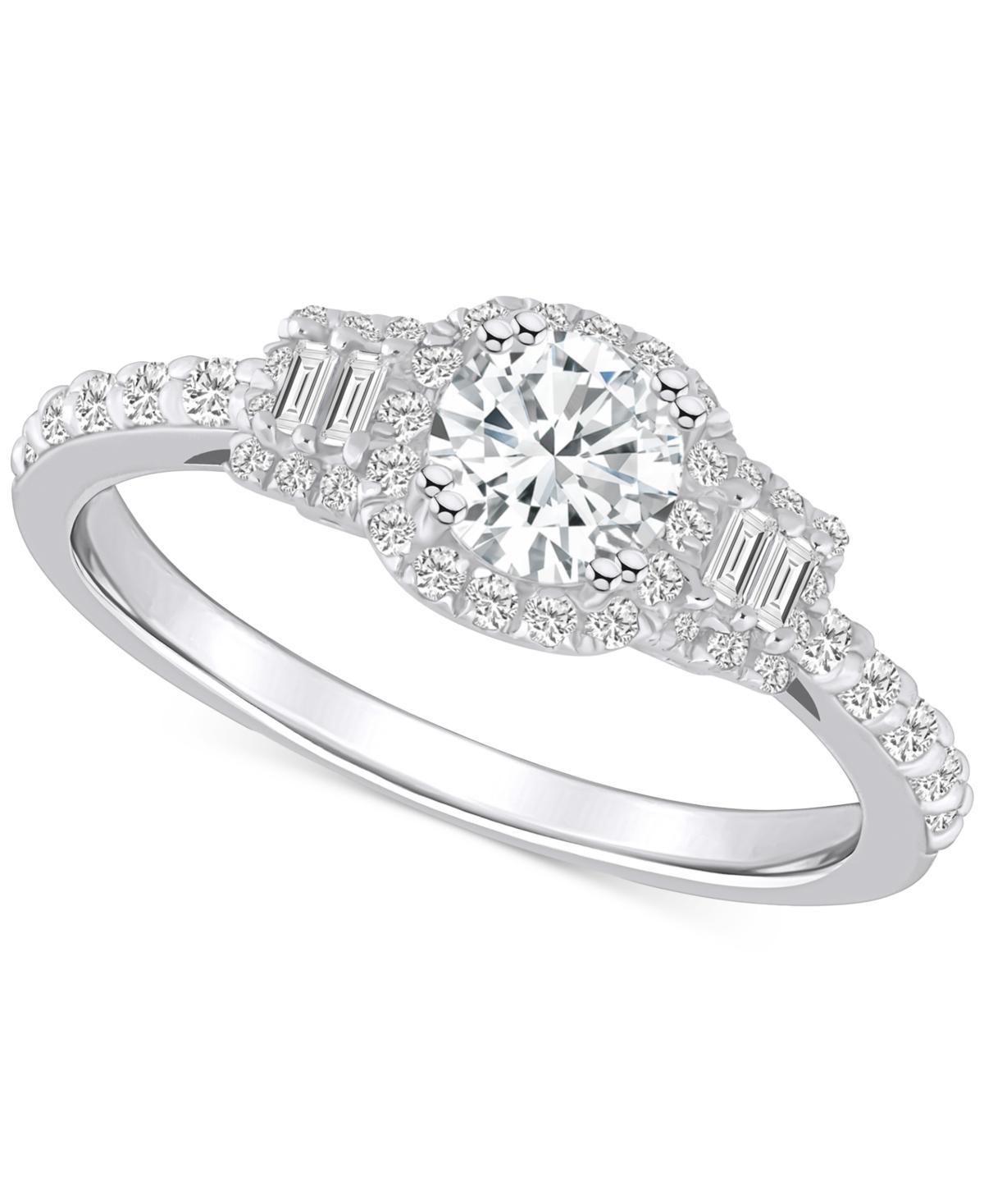 Alyson Layne 14k Gold 3/4 Carat T.W. Diamond Filigree Detail Halo Engagement Ring, Women's, Size: 7.50, 14k White Gold Product Image