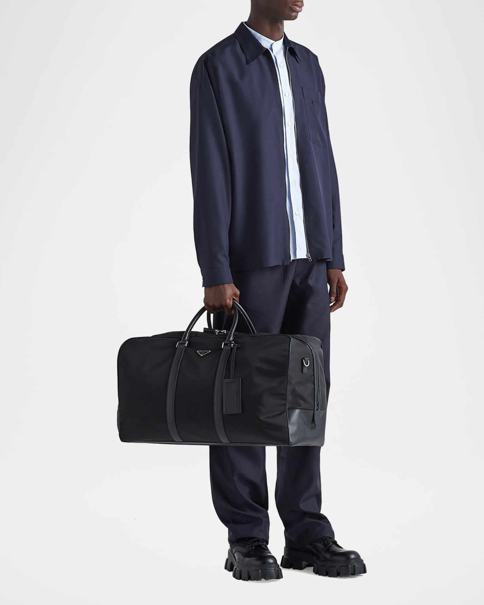 Men's Large Re-Nylon and Saffiano Leather Duffel Bag Product Image