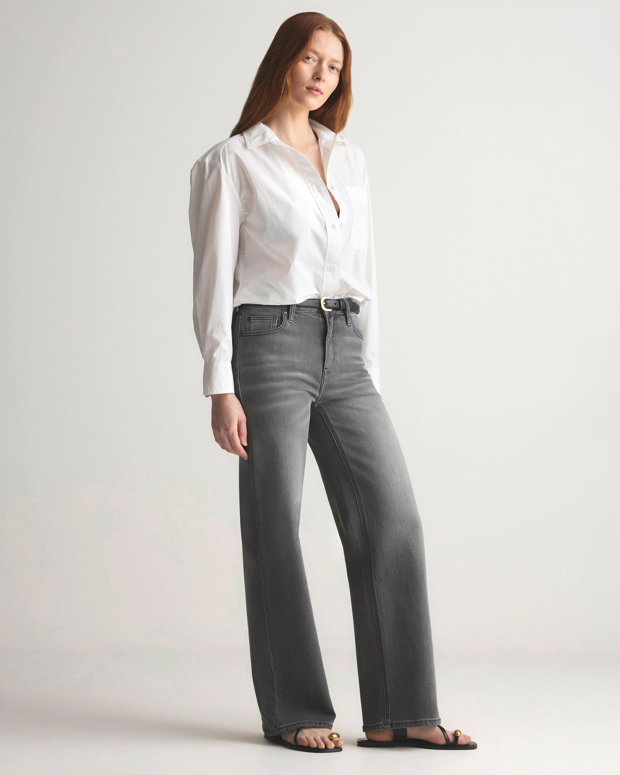 Quince | Women's Bella Stretch Relaxed Straight Jeans Organic Cotton Product Image