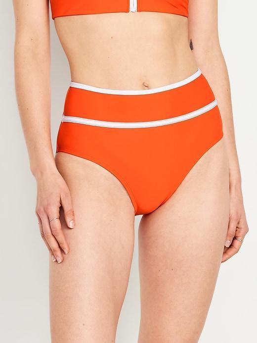 High-Waisted Bikini Swim Bottoms Product Image