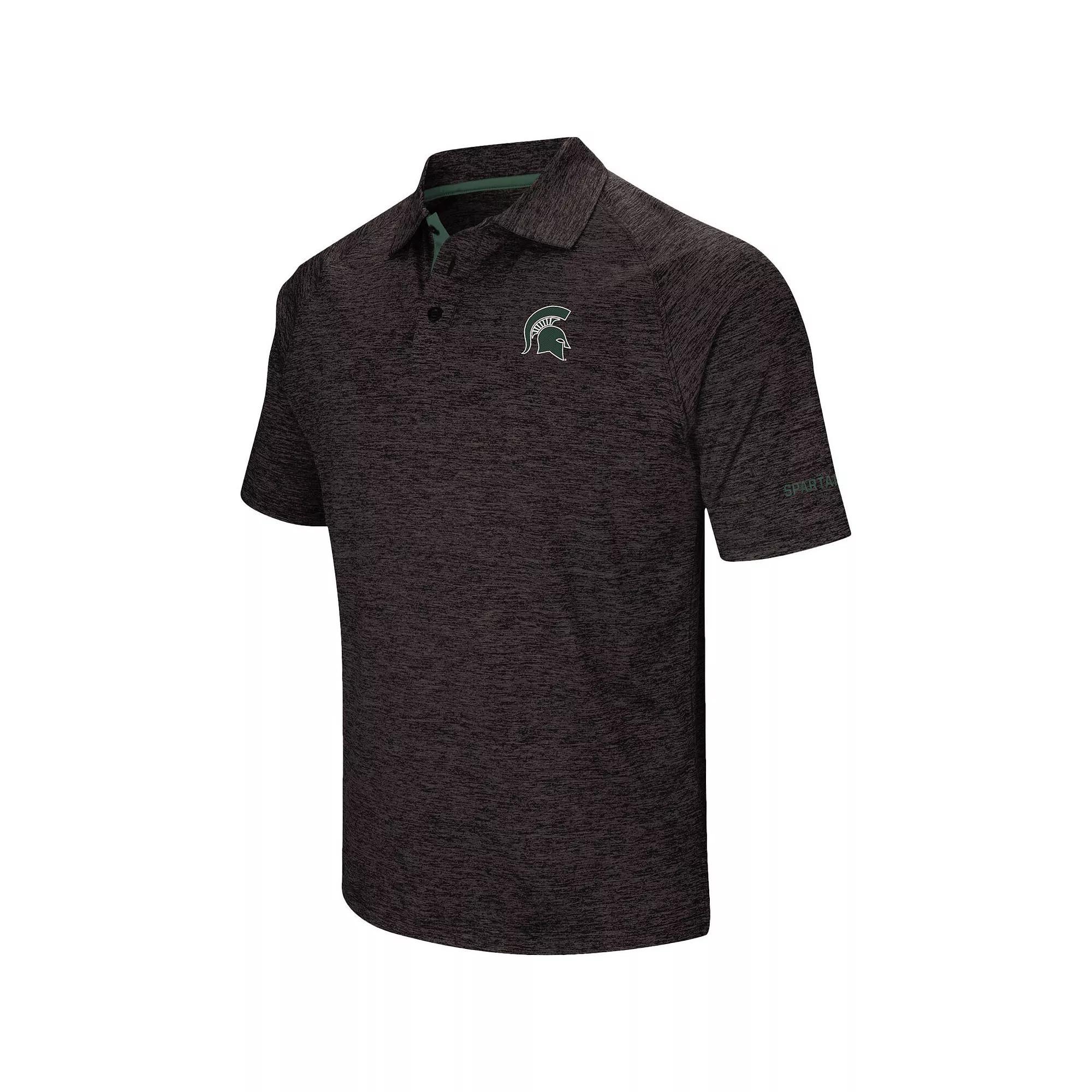 Men's Colosseum Black Michigan State Spartans Down Swing Polo, Size: 2XL, Charco Product Image