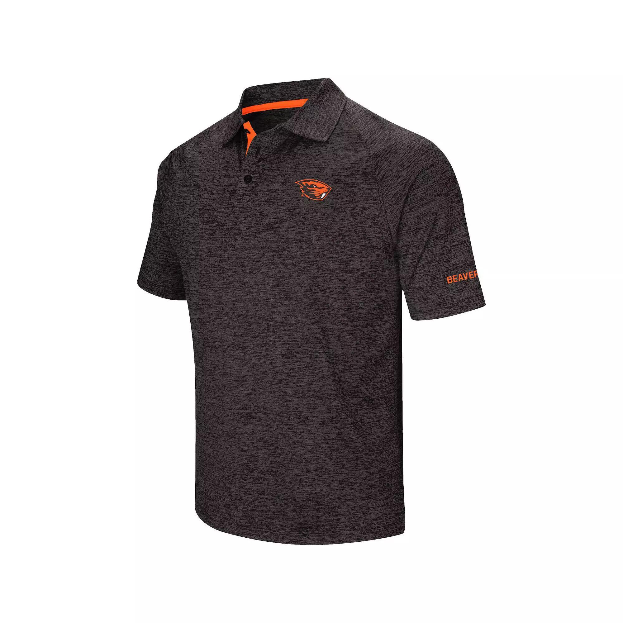 Mens Colosseum Black Oregon State Beavers Down Swing Polo Product Image