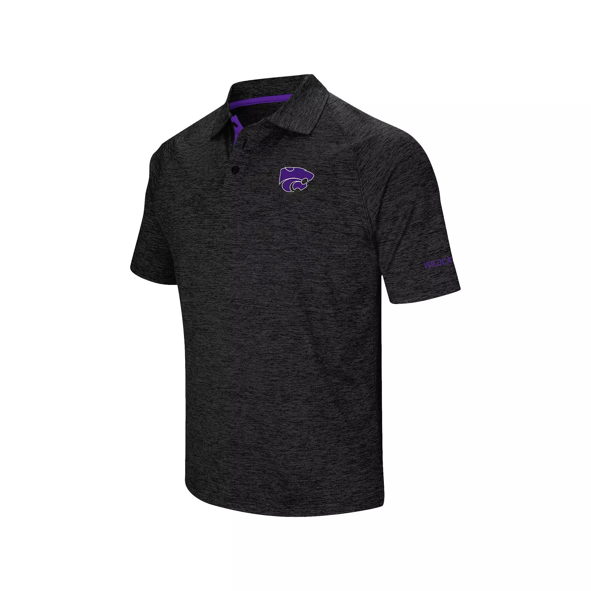 Men's Colosseum Black Kansas State Wildcats Down Swing Polo, Size: Large, Charco Product Image