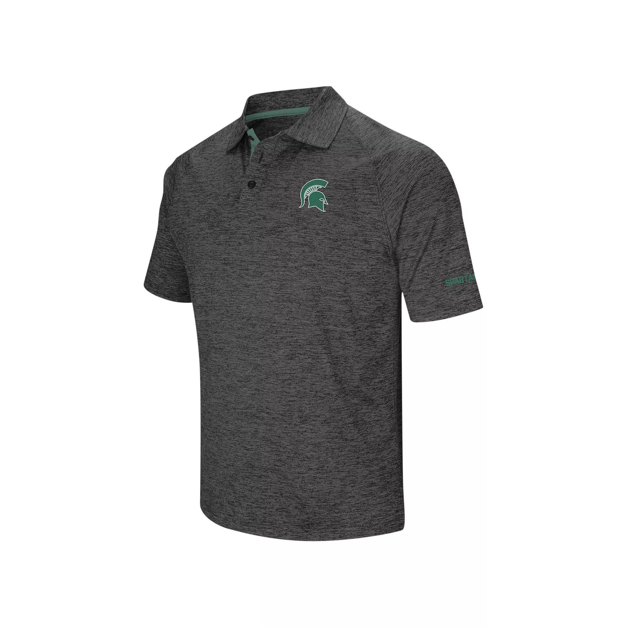 Men's Colosseum Black Michigan State Spartans Big & Tall Down Swing Polo, Size: 5XB Product Image